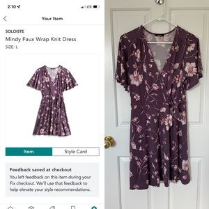 Stitch Fix Soloiste Floral Faux Wrap Dress size L